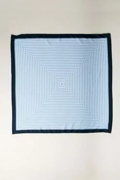 Scarf White Stripe Blue