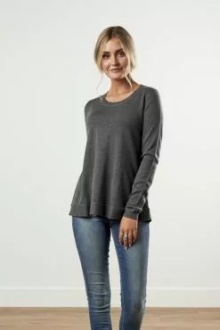 Sweet Salt Round-Neck Sweater Top Black
