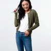 Sweet Salt Round Neck Cardigan Top Olive Green