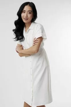 Sweet Salt Dress Collar Button Down White