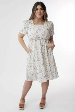 Sweet Salt Dress Square Neck Baby Doll Cream Floral