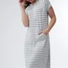 Sweet Salt Dress Stripe Contrasting Pocket Gray Stripe -Modest Clothing Sales 1395280 P Dress Stripe Contrasting Pocket Gray Stripe 71327