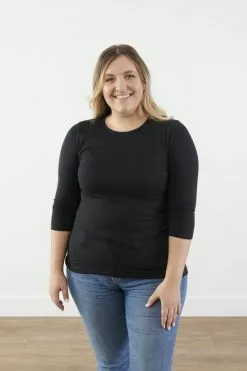 Sweet Salt Ultimate 3/4 Sleeve Tee Black