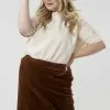 Sweet Salt Corduroy Back Slit Skirt Brown -Modest Clothing Sales Corduroy Back Slit Skirt Brown 56241