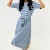 Sweet Salt Dress Dolman Sleeve Wrap Skirt Blue/White