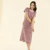 Sweet Salt Dress Side Slit Tee Red White Blue