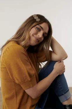 Hairclip Circles Houndstooth