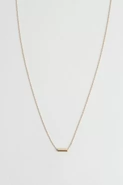 Sweet Salt Necklace Gold Cylinder Charm