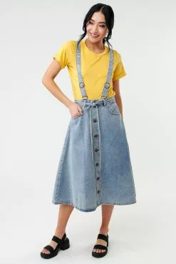 Sweet Salt Skirt Overall Long Acid Wash