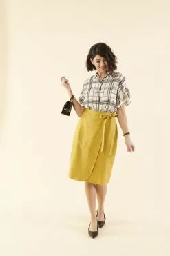 Sweet Salt Skirt Wrap And Tie Knee Lemon Curry