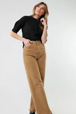 Sweet Salt Top Collar Neck Button Down Black