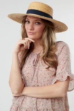 Sweet Salt Top Tie Neck Raglan Sleeve Tan/Pink Floral