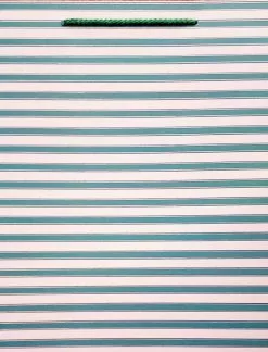 Gift Bag Stripes Green White