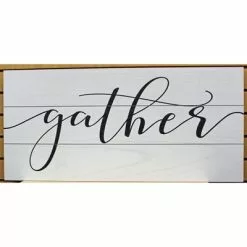Gather Wall Art Wood White Black 31X14 Inch