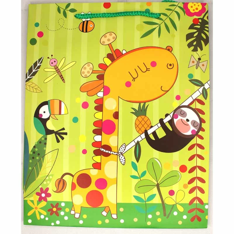 Gift Bag Giraffe Green Medium 3 Gift Bag Giraffe Green Medium