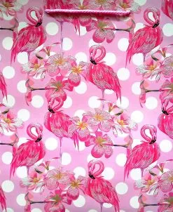 Gift Bag Flamingos Pink Medium