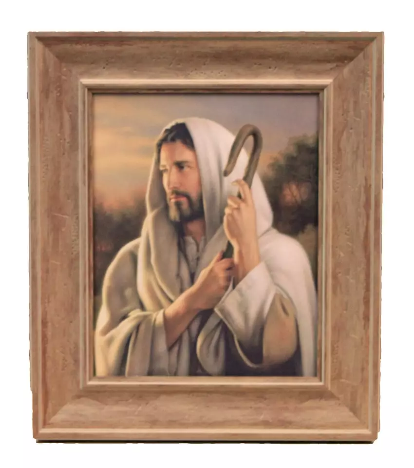 Simon Dewey Good Shepherd 12x14 Brown Frame 3 Simon Dewey Good Shepherd 12x14 Brown Frame