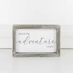 Adams & Co And So The Adventure Begins 8x5 Shelf Sitter White