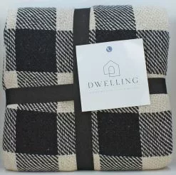 Throw Blanket Buffalo Check Tan/Black 50x60