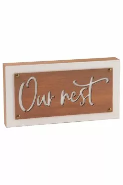 Our Nest Wall Decor Brown 6 Inch
