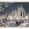 Brent Borup SLC Temple Old Time Christmas 22x26 Off White -Modest Clothing Sales 1347531 SALT LAKE TEMPLE OLD TIME CHRISTMAS 22X26 OFF WHITE