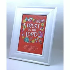 Trust In The Lord White Wood 5x7
