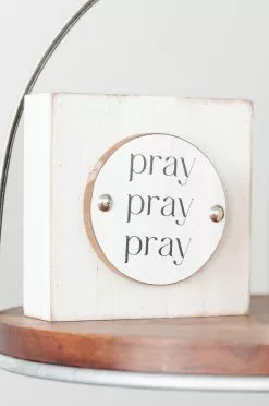 Pray Pray Pray Decor White