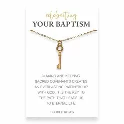 Doodle Beads Necklace Celebrating Your Baptism Gold