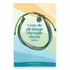 Doodle Beads Thread Bracelet I Can Do All Things Mountain Charm