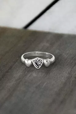 Satin Hearts CTR Ring Sterling Silver Sizes 3-10