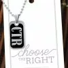 Necklace Dog Tag CTR Mini Silver -Modest Clothing Sales 553988 NECKLACE DOG TAG CTR MINI SILVER