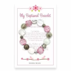 Doodle Beads My Baptismal Bracelet Pink Small