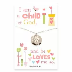 Doodle Beads Necklace Child Of God He Loves Me Silver
