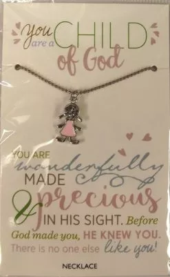 Necklace Silver Girl I Am A Child Of God
