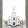 Brent Borup Brigham City Temple 15x18 Gray Frame