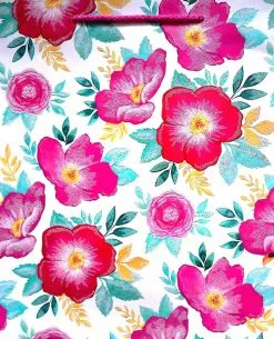 Gift Bag Pink Flowers Medium