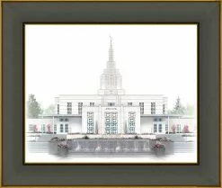 Brent Borup Idaho Falls Temple 30x36 Black/Gold Frame