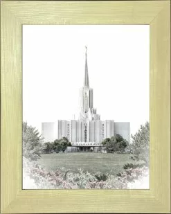 Brent Borup Jordan River Temple 30x36 Natural Frame