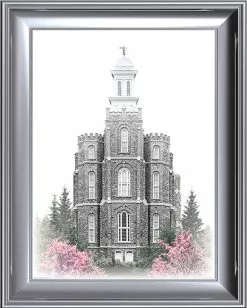 Brent Borup Logan Temple 19x23 Silver Frame