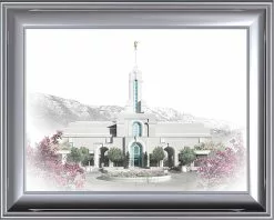 Brent Borup Mt Timpanogas Temple 19x23 Silver Frame