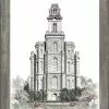 Brent Borup Manti Temple 15x18 Gray Frame -Modest Clothing Sales Manti2011x14201226317