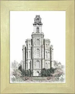 Brent Borup Manti Temple 30x36 Natural Frame