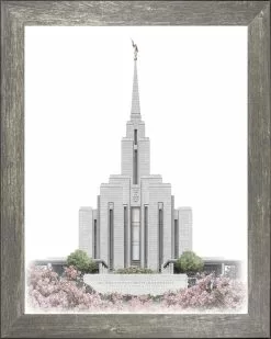 Brent Borup Oquirrh Mt Temple 15x18 Gray Frame