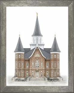 Brent Borup Provo City Temple 15x18 Gray Frame