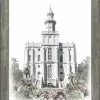 Brent Borup St George Temple 15x18 Gray Frame -Modest Clothing Sales STG2011x14201226416