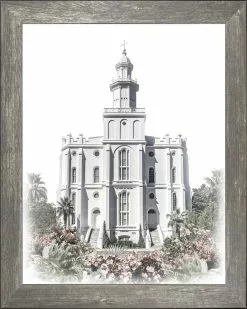 Brent Borup St George Temple 15x18 Gray Frame