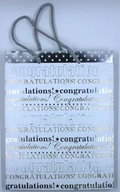Gift Bag Congratulations White