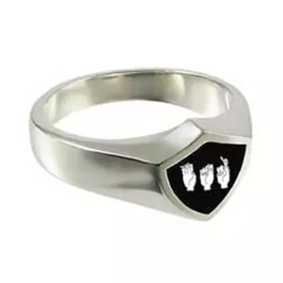 Sign Language CTR Ring Silver Large 3 Sign Language CTR Ring Silver Large
